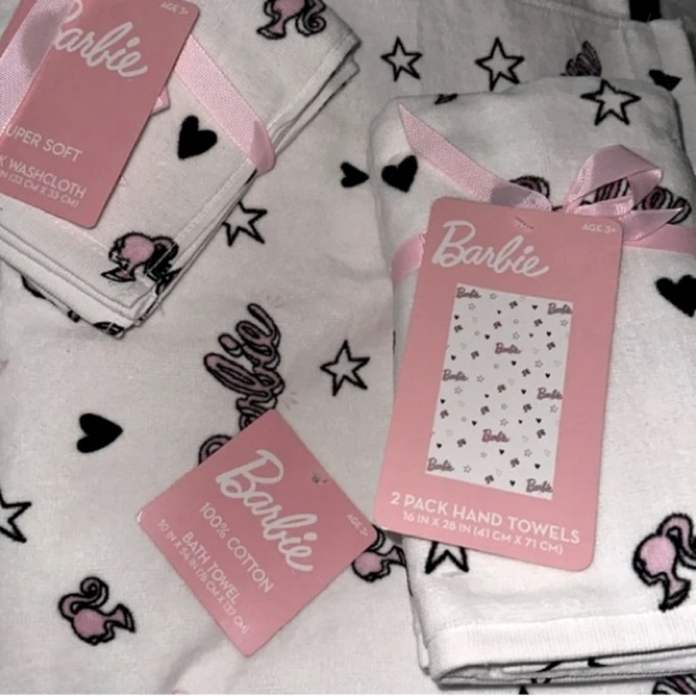 Barbie Bath Cotton Towel Set 7 Piece Set